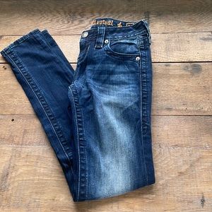 Dark wash Rock revivals skinny mid rise